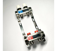 Коллекторная группа 1 x 2 выхода 3/4 STOUT с балансировочными клапанами из нержавеющей стали без концевых групп 451W4302