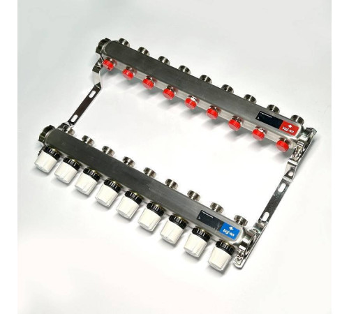 Коллекторная группа WATTS HKV-T 1 x 9 выходов 3/4 EK из нержавеющей стали 451W4309