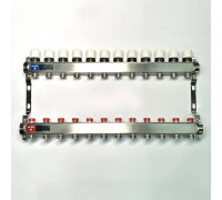 Коллекторная группа 1 x 12 выходов 3/4 STOUT с балансировочными клапанами из нержавеющей стали без концевых групп 451W4312