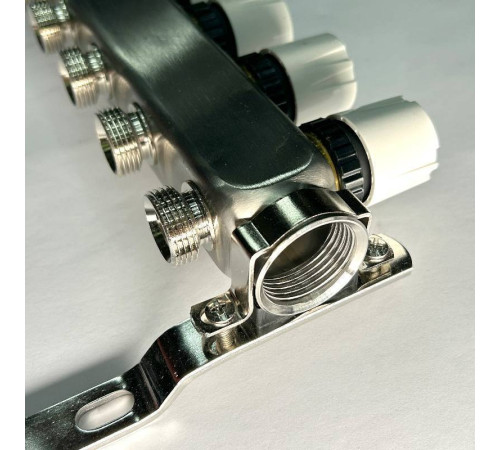 Коллекторная группа 1 x 12 выходов 3/4 STOUT с балансировочными клапанами из нержавеющей стали без концевых групп 451W4312