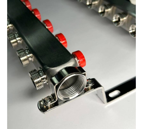 Коллекторная группа 1 x 13 выходов 3/4 STOUT с балансировочными клапанами из нержавеющей стали без концевых групп 451W4313