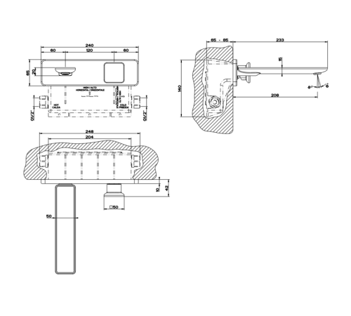 Внутренняя часть встраиваемого смесителя для раковины/биде Gessi 20497#031