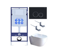 Комплект инсталляции 4 в 1 AQUATEK Поларис (рама INS-0000012, унитаз AQ0700-01, сиденье soft-close, кнопка KDI-0000020) ПОЛАРИС-01-020