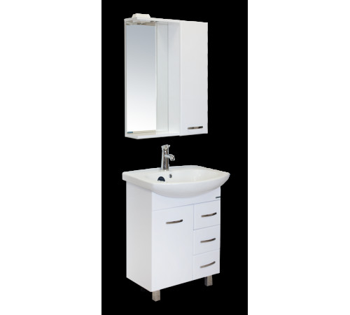 Тумба под умывальник напольная Rosa Лагуна/3 605х720х320 мм белая TLGN65