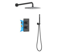 Душевой комплект 3 в 1 Aquanet Европа 2 режима матовый черный AQ1376MB