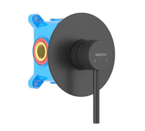 Смеситель для душа скрытого монтажа Aquanet Европа 1 режим матовый черный AQ1366MB