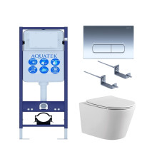 Комплект инсталляции AQUATEK ВЕГА-1905-016 рама Standard INS-0000017 кнопка KDI-0000016 унитаз AQ1905-00