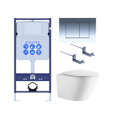 Комплект инсталляция с унитазом Aquatek Либерти 4 в 1 (INS-0000012, KKI-0000002, KDI-0000010, AQ1999T-00) ЛИБЕРТИ-010 4в1