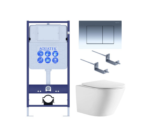 Комплект инсталляция с унитазом Aquatek Либерти 4 в 1 (INS-0000012, KKI-0000002, KDI-0000010, AQ1999T-00) ЛИБЕРТИ-010 4в1