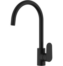 Смеситель для кухни Aquanet Ника полукруглый излив матовый черный AQ1882MB