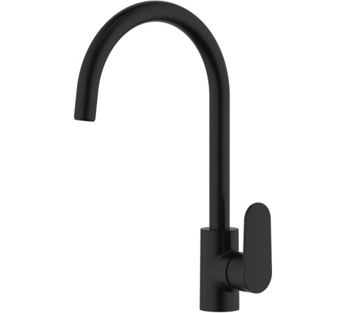 Смеситель для кухни Aquanet Ника полукруглый излив матовый черный AQ1882MB