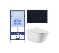 Комплект инсталляции с унитазом AQUATEK ДИВА-012 4в1 (рама INS-0000012, клавиша KDI-0000012, унитаз AQ2012-00) ДИВА-012 4в1