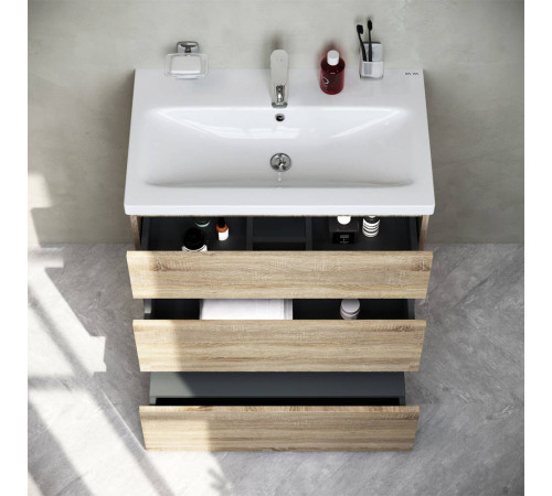 Тумба под раковину напольная AM.PM Gem 75 см 3 ящика светлый дуб M91FSX0752OF