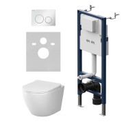 Комплект инсталляция с подвесным унитазом AM.PM Aquaspin с сиденьем микролифт и клавишей IS90101.801900