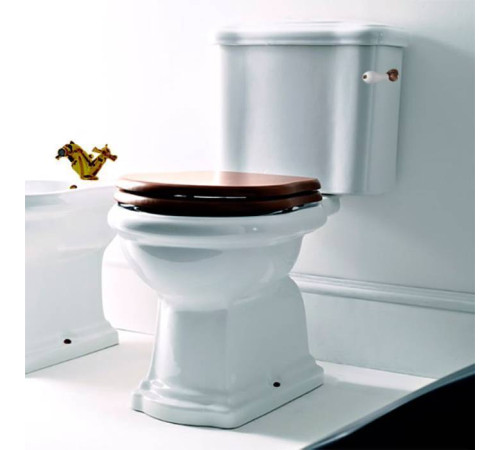 Унитаз-моноблок Kerasan Retro 72х38.5 см слив в стену ручка справа белый/бронза 107101/101301/760393/756993