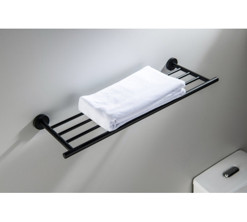 Полка для полотенец Aquanet Оберон матовый черный AQ4222MB