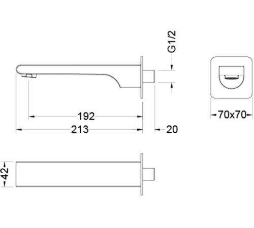 Излив для ванны Aquanet ЛИРА 192 мм хром AQ1441CR