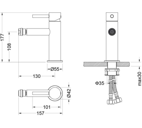 Смеситель для биде Aquanet Европа AQ1318CR хром AQ1318CR