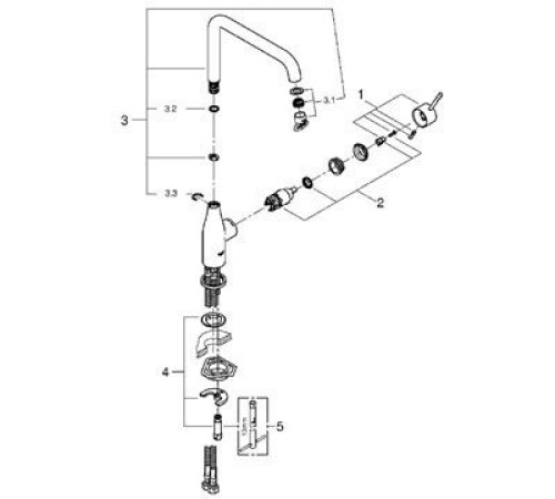 Смеситель для кухни Grohe Essence New L-излив хром 30269000