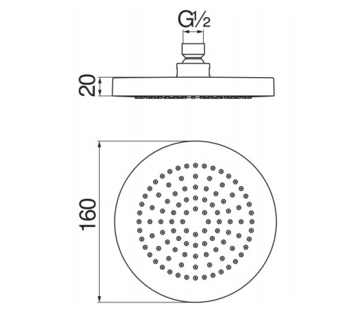 Верхний душ Rossinka AD139/73CR 16 см хром AD139/73CR