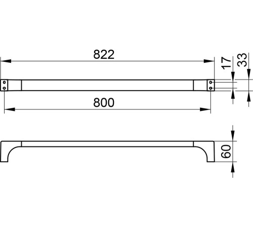 Полотенцедержатель KEUCO EDITION 11 800 мм хром 11101010800