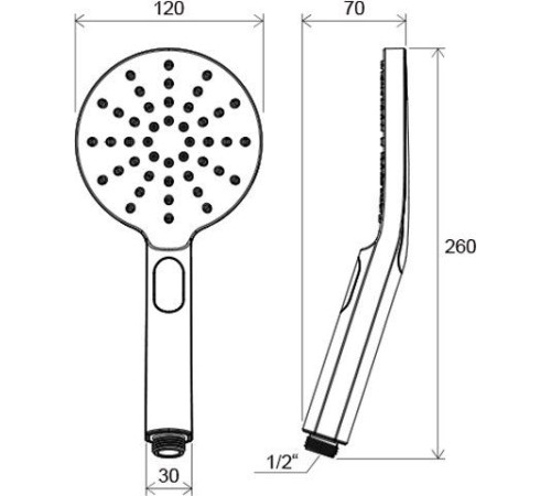Лейка душевая RAVAK 956.00 3 режима 120 мм X07P233