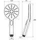 Лейка душевая RAVAK 956.00 3 режима 120 мм X07P233