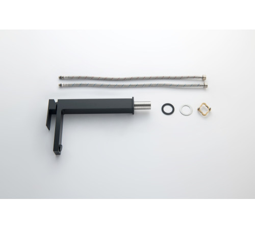 Смеситель для раковины Aquanet Либра высокий 257 мм без донного клапана матовый черный AQ1604MB