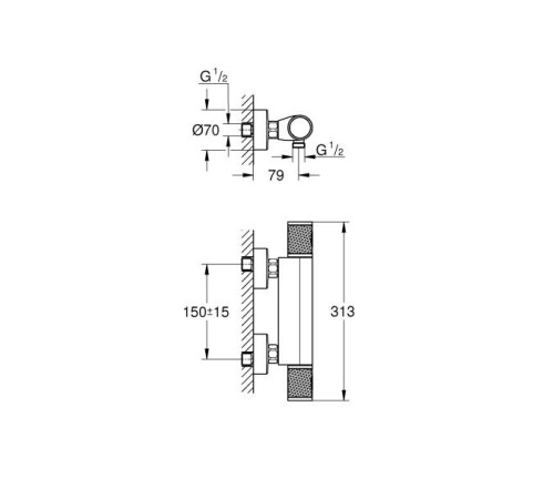 Термостат для душа GROHE Grohtherm 1000 Performance Pro 1/2 внешний монтаж хром 34827000
