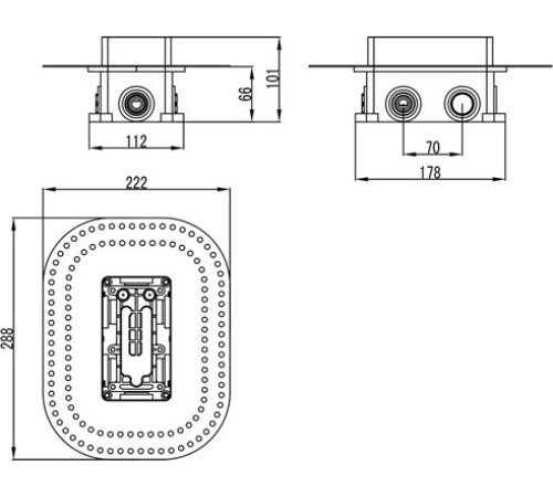 Базовый комплект для смесителя скрытого монтажа Ravak R-box multi RB 071.50 X070074