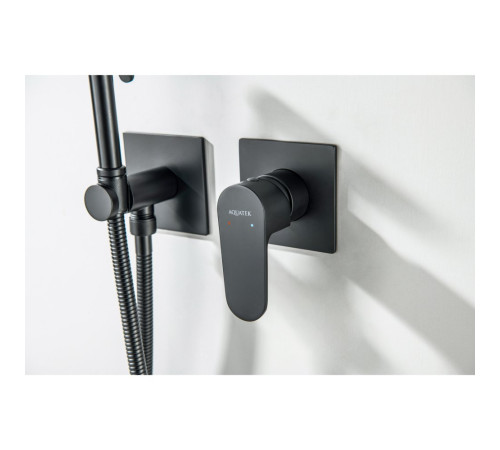 Комплект для гигиенического душа встроенный Aquanet Oberon матовый черный AQ1220MB