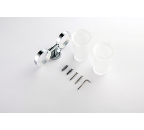 Стакан с держателем двойной Aquanet Europa хром AQ4117CR