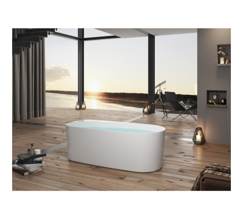 Ванна акриловая отдельностоящая Aquanet ПРИМА 1700x800x580 мм со сливом и ножками AQ-1115780