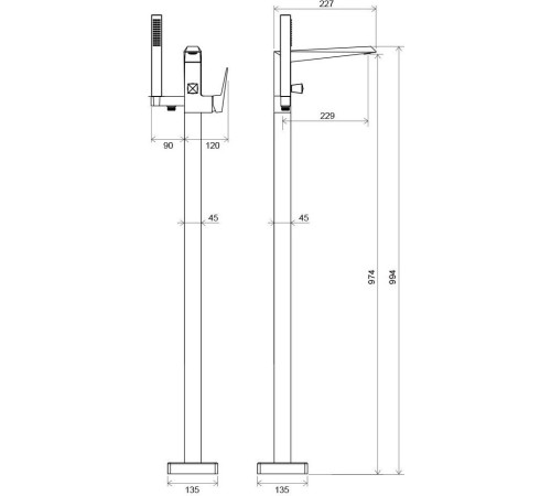 Смеситель напольный для ванны Ravak Freedom FM 081.00 X070079