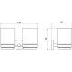 Стакан с держателем двойной Aquanet БЕТТА оружейная сталь AQ4617BGM