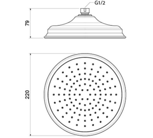 Верхний душ Aquanet КЛАССИК 220 мм хром AQ2088CR