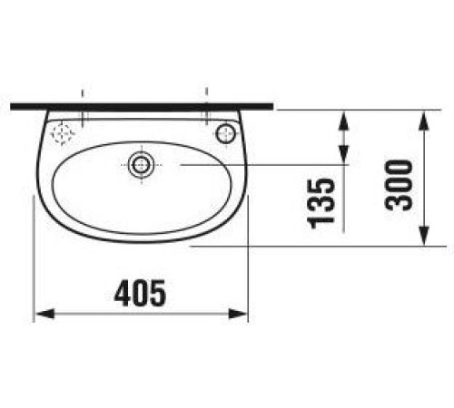 Раковина JIKA Lyra 40х30 см отверстие слева 1527.1.000.105.1