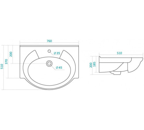 Умывальник Santek Байкал-75 75 см 1.WH11.0.259