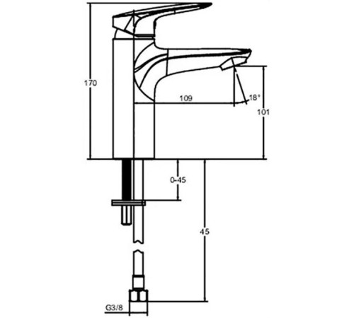 Смеситель для раковины Jacob Delafon Elite без донного клапана E32908-CP
