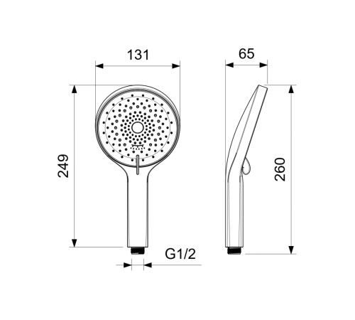 Ручной душ Aquatek Лугано 3 режима матовый черный AQ2201MB