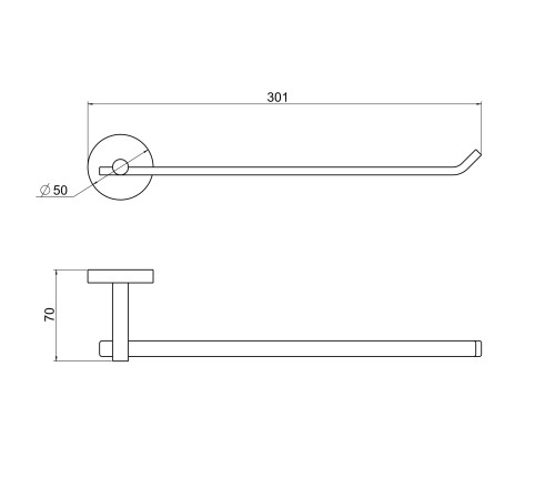 Полотенцедержатель Aquanet БЕТТА оружейная сталь AQ4619BGM