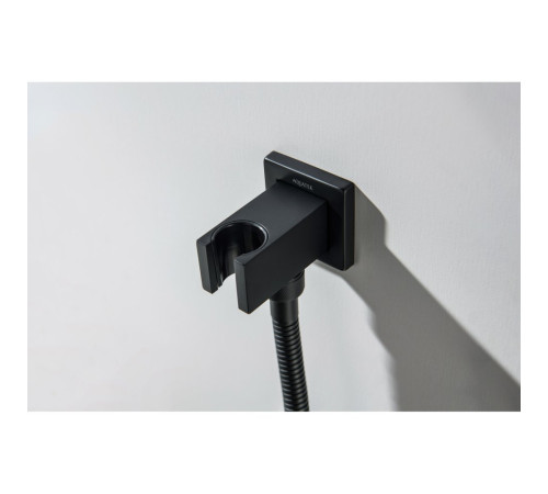 Шланговое подсоединение с держателем Aquanet AQ2463MB матовый черный AQ2463MB