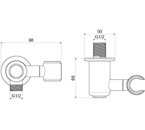 Шланговое подсоединение с держателем Aquatek КЛАССИК полированное золото AQ2462PG