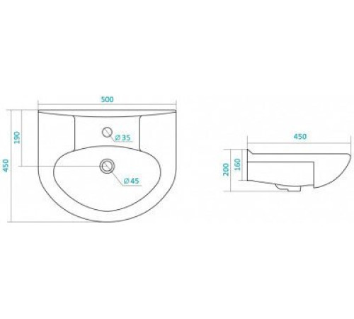 Умывальник мебельный Santek Канны-50 1.WH11.0.243