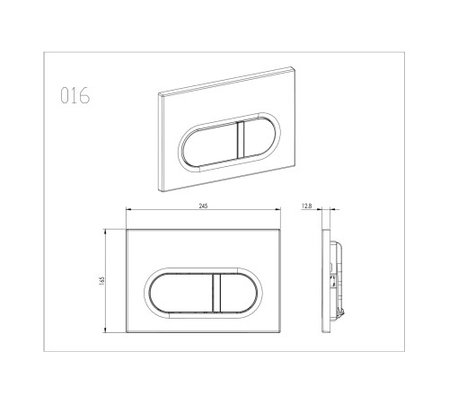 Панель смыва Kordi KDI-0000050 оружейная сталь матовая прямоугольные кнопки KDI-0000050