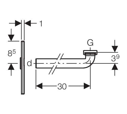 Финишный комплект Geberit для раковины с внутристенным сифоном глянцевый хром 115.416.21.1