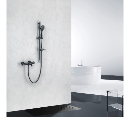 Смеситель для ванны термостатический Aquanet Vega матовый черный AQ1043MB