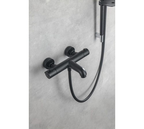 Смеситель для ванны термостатический Aquanet Vega матовый черный AQ1043MB