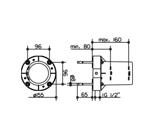 Блок для напольного монтажа смесителя для ванны Keuco Edition 11 51127010070
