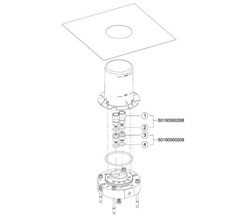 Блок для напольного монтажа смесителя для ванны Keuco Edition 11 51127010070